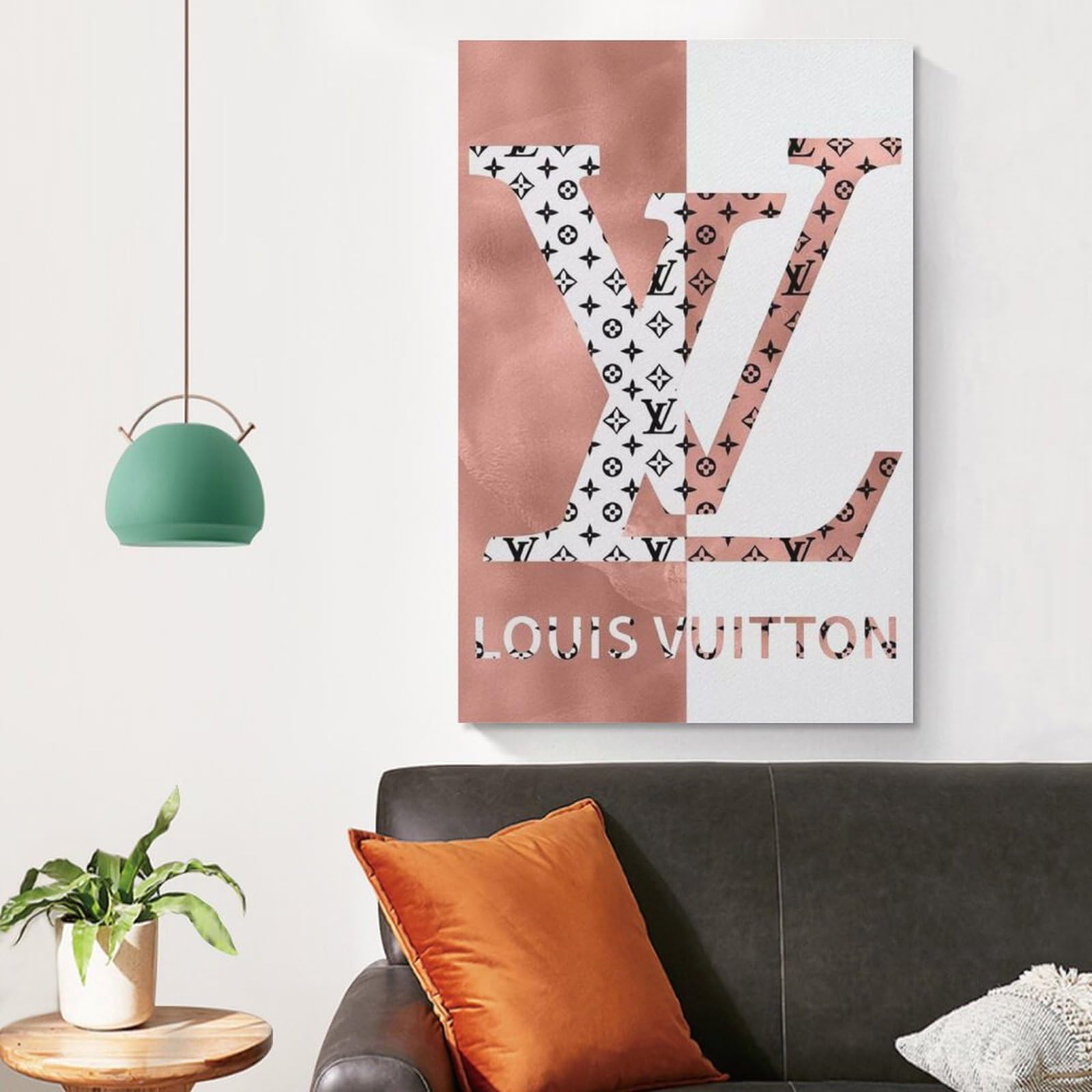 Amazon.co.jp: Louis Vuitton Design Decor Rose Gold Monogram Logo